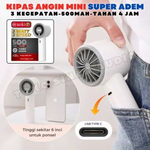 Kipas Mini Portable 3 Kecepatan USB Rechargeable Mini Fan / Kipas Tangan AOKI AF-201T