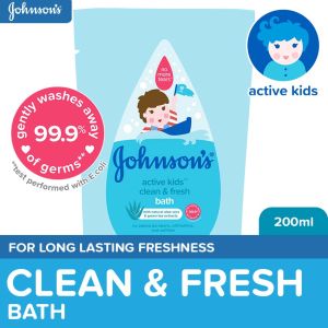 Johnsons Active Kids Clean & Fresh Bath 200ml Refill - Baby Essentials Baby Care Kids Wash Kids Body Wash