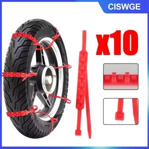 CISWGE 10pcs phổ chống trượt chuỗi cho xe máy xe đạp lốp bánh xe Tie ngoài trời khẩn cấp Lốp tuyết chuỗi phụ kiện mùa đông