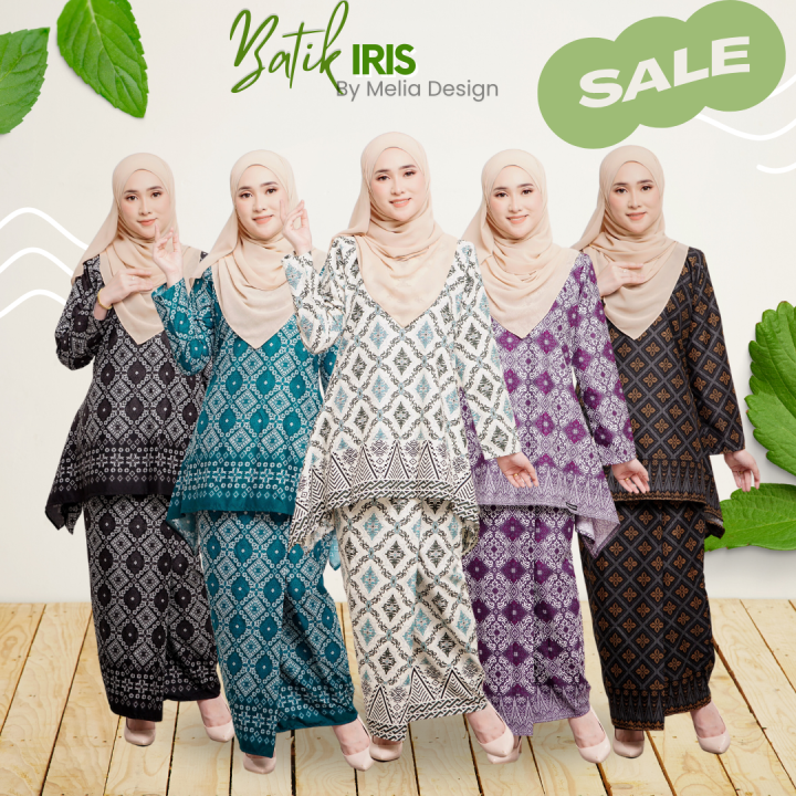 Melia Design Batik Viral Baju Kurung Murah Cotton Moden Ironless Tak Payah Gosok Batik 5975