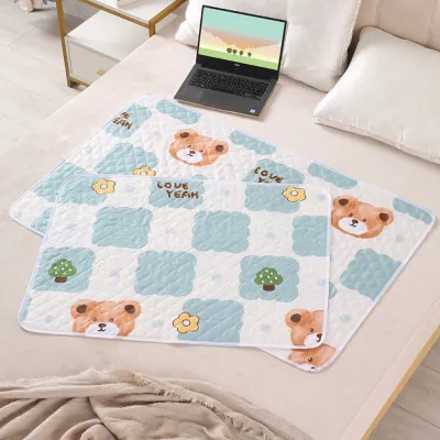 HOUSEWIFE SPACE Cute Cartoon Baby Urine Mat Waterproof Cloth Baby Sleeping Underpads Soft Breathable Bed Protector Diaper Baby