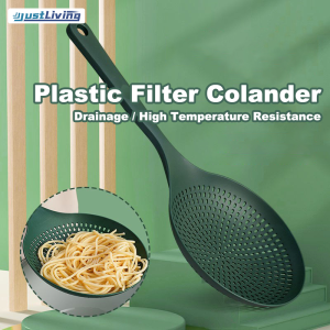 JustLiving Household Kitchen Food Draining Colander Food Grade PP Large Size Filter Spoon Food Strainers High Temperature Resistance Dumpling Leaking Spatula Noodles Colander