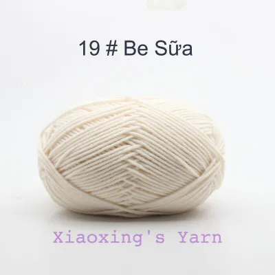 Mã 1-49- Len cuộn milk cotton mác đen 50g hàng cao cấp móc len cơ bản loại 1 Xiaoxingyarn