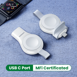 MFi Wireless Charger for  Watch Series 7/6/SE/5/4/3/1 Fast Charging Type C-white