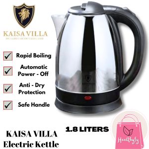 HEALTHYFY Kaisa Villa Stainless Electric Kettle Water Heater Boiler 1.8 Liters  Rapid Boiling Automatic off System