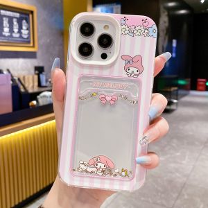 【Nóng】 Ưu đãi đặc biệt 3 trong 1 Đồ đựng thẻ kuromi & giai điệu chống rơi TPU + PC vỏ điện thoại cho iPhone 6 7 8 x XS XR 111213 14 15 loạt
