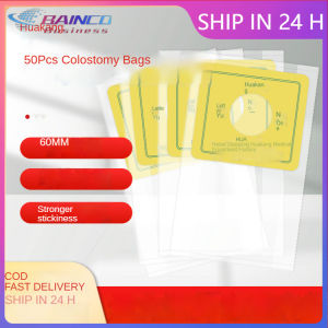 HUAKANG 50Pcs Colostomy Bag 6CM One-Piece System Ostomy Stoma Cut Disposable Pouches
