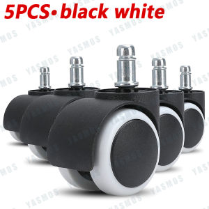 5PCS Office Chair Caster WheelsNo Noise Polyurethane (PU) Ball Bearings Chair CastersHeavy Duty Computer Desk Chair Swivel Caster Wheel