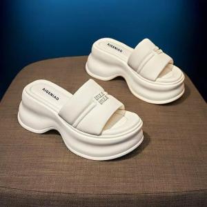 Thick-soled High-heeled Sandals Womens Shoes 2023 Summer New Outdoor High-heeled Wedge Slippers for Women