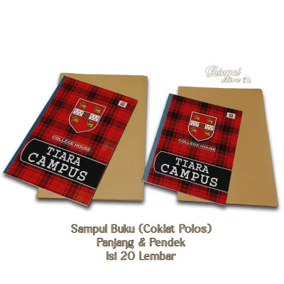 1 Pak Isi 20 Lembar Sampul Buku Tulis Coklat Polos Ukuran Kwarto dan Boxy Campus Panjang&Pendek
