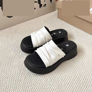 [Free Shipping] Platform Thick-Soled Height-Increasing Slippers for Women Summer 2026 New Model Suitable for Wearing with Skirts Beach Slide Sandals High-Heeled Sandals