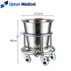 ถังน้ำสแตนเลส 201 ความจุขนาดใหญ่หนาถังน้ำในโรงพยาบาลในครัวเรือนทั่วไป โรงพยาบาลคลินิกและใช้ที่บ้าน ฟุตบัคเก็ต มีล้อ Stainless steel bucket