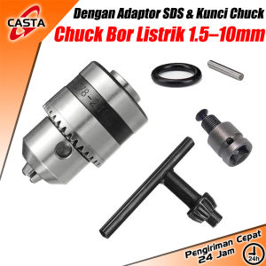 CASTA 1.5–10mm Chuck Bor Listrik 3/8-24UNF Dengan Adaptor SDS Untuk Palu Listrik / Bor Benturan