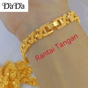 gelang emas titanium cop 916 original gold S-shaped bracelet for men gift 手链