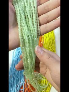 3mm ลูกปัดคริสตัลล้อแก้วเหลี่ยม DIY วัสดุเครื่องประดับทำมือ สร้อยข้อมือ สร้อยคอ ต่างหู อุปกรณ์เสริม รูปทรงเรขาคณิต