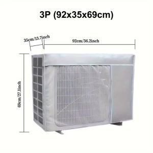 5210A Multisize Air Conditioner Cover Silver Dustproof Waterproof Dust Cover Air Conditioner Protective Outdoor