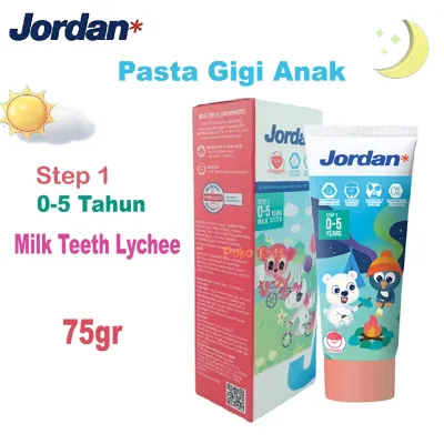 Jordan Oral Care Kids Toothpaste New Pasta Gigi Anak Rasa Buah Step 1 Step 2 75gr