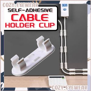 (10 pcs = 1 pack) Cable Holder Clips Wire Manager Cord Management Self-Adhessive Fixing Organizer Sticky Clips Hanger
