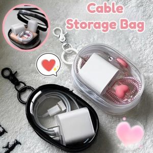 Ins Charger Storage Bag Clear Data Cable Storage Box Portable Headset Storage Bag