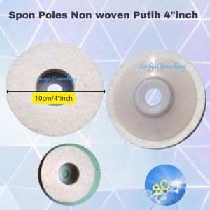 Spon poles putih 4 non woven 4 inch Gerinda poles stainless ( 5pcs )