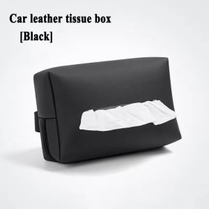 ที่เท้าแขนตรงกลางรถ Tempat Tisu Kotak Mobil หนังกระบังแสงกล่องผ้าเช็ดปากทิชชู่หลังเบาะรถยนต์พร้อมสายรัดที่เก็บของรถ