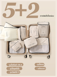 ชุดถุงเก็บกระเป๋าเดินทาง กระเป๋าเก็บกระเป๋าเดินทาง อุปกรณ์อาบน้ํา ถุงเก็บกระเป๋า