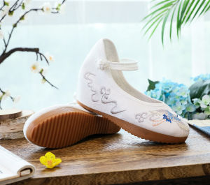 Giày Cao Gót    Giày Một Lớp   Giày Vải Thêu Hạc