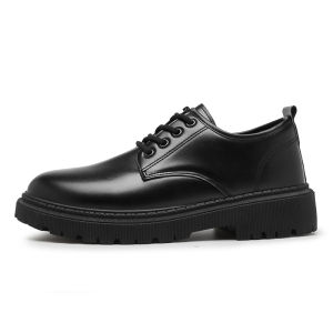 Fashion Korean Mens Leather Shoes Low Top British Style Shoes Durable Casual Business Shoes#8862