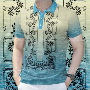 2025 Ethnic Style Barong Lapel Button Short -sleeved Shirt for Men Retro Traditional Tribe Pattern 3D Printed Outdoor Loose Casual Large Size Polo Shirt for Men