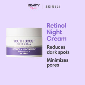 SKIN627 Retinol Niacinamide Youth Boost Night Cream 50g | Korea Radiant Bright Anti Aging Fine Lines