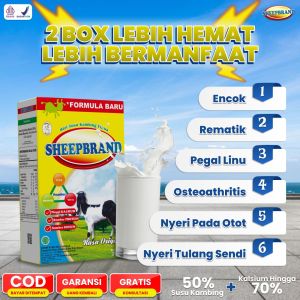 PAKET 2 BOX Sheepbrand Susu Kambing Etawa Rasa Original - Tinggi Kalsium Atasi Nyeri Sendi & Rematik