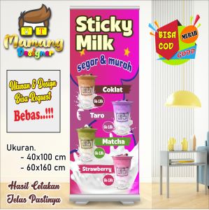 Cetak Spanduk Banner Sticky Milk Viral Bahan Bagus