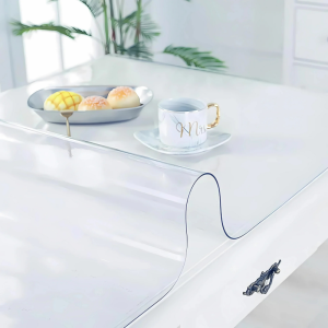 1.22MM Plastic Transparent PVC Tablecloth Wear-Resistant Waterproof Transparent Desktop Cover Cloth Living Room Dining Room Tablecloth