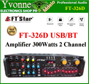 The FTstar Amplifier FT-326D 300Watts 2 Channel Amplifier With Mixer Equalizer Usb Bluetooth(FT326D)