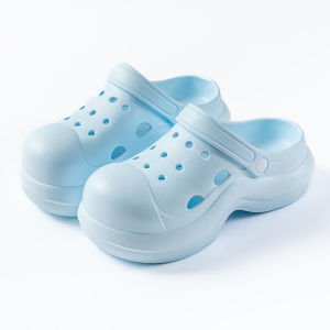 [Free Shipping] Womens perforated shoes for indoor and home use high-heeled thick-soled versatile and fashionable for outdoor wear beach and seaside sandals