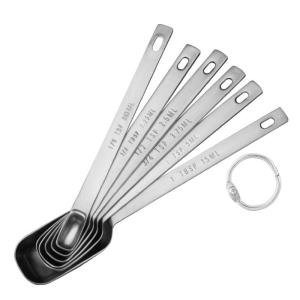 Set of 6 Stainless Steel Measuring Spoon Set for Accurate Measurements Nesting Metal Teaspoons Kitchen Accessory