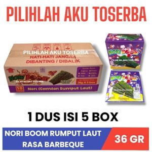 NORI BOOM Rumput Laut Rasa BBQ BARBEQUE - ( HARGA 1 DUS isi 5 box )