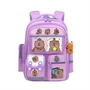 Capybara Themed Backpack Elementary School Bag With Ample Space Practical Oxford Fabric Book Bags for Student