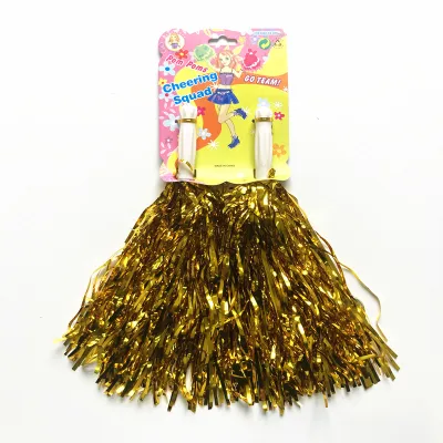 Moda Cheerleader Metallic Foil PomPoms with Handle for Sports Cheers Ball Dance Fancy Dress Night Party