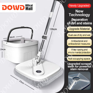 Dowd Self Wash Spin Mop with Bucket Dirty Water Separation 360 Rotating Cleaner water saving mop