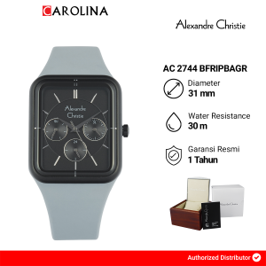Jam Tangan Wanita Alexandre Christie Passion AC 2744 BFRIPBAGR Black Dial Grey Rubber Strap