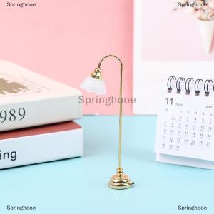 [COD] Springhooe 1:12 Dollhouse Miniature Flower Cover Floor Lamp LED Battery Light Furniture Toy