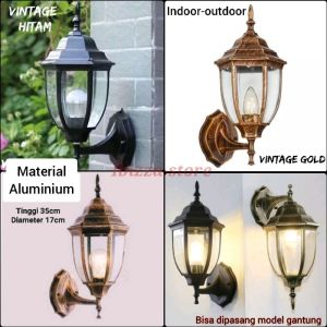 Lampu Dinding klasik Hias Teras Outdoor Model Vintage Eropa lampu E27 umum -