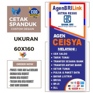 Cetak Spanduk Banner mitra resmi tukar uang saldo dll Ukuran 60x160 Costom Desain