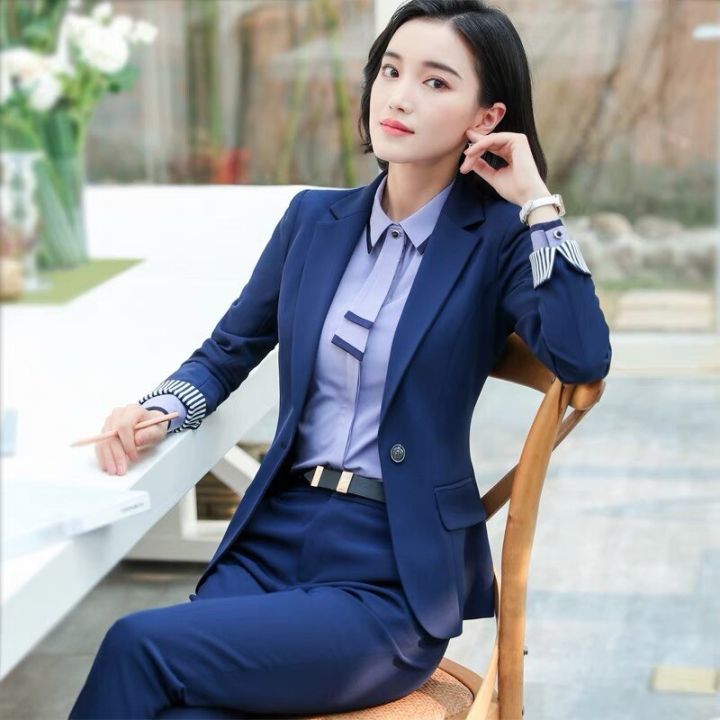 Terno outfit for women HOT--Women 2 Piece Set Formal Pants Suits Blazer  Jacket Office Lady Work Business Unim Trousers 2023 Autumn Clothing Large  4XL