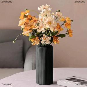 [COD] ZHONGYI0 Striped -Like Plastic Vase For Flowers Decorative Floral Arrangement Display Creative Little Flower Vase