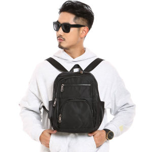 XINRAN zJ Multi-pocket pure color leisure waterproof carry male small backpack short trip middle school backpack 550-B