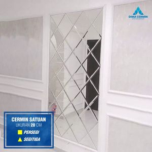 Kaca Cermin Kotak Ukuran 20CM x 20CM / Cermin Dekorasi Aesthetic Minimalis / Persegi dan Segitiga