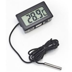Effosola Pengukur Suhu Digital Termometer Aquarium dengan Kabel 1 Meter - Black & White
