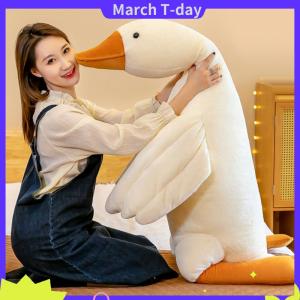 March Tie-nhuộm đầy màu sắc ngỗng trắng chân kẹp đồ chơi sang trọng ngỗng búp bê có thể giặt và có thể tháo rời để ngủ